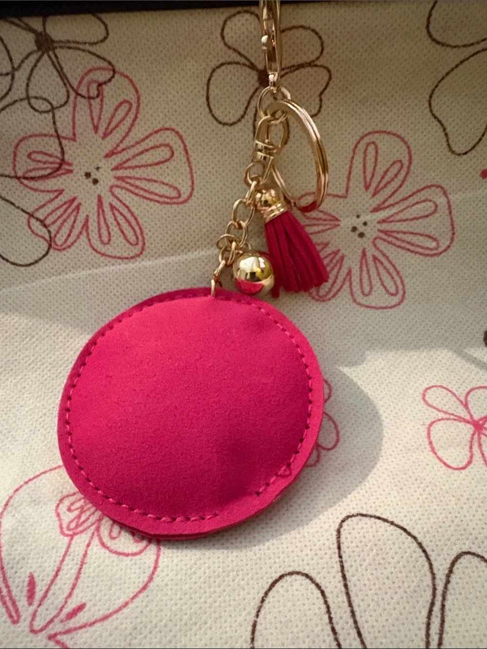 💖🆕💖 Pink Crystal Floral Keychain Card Holder Bag Charm